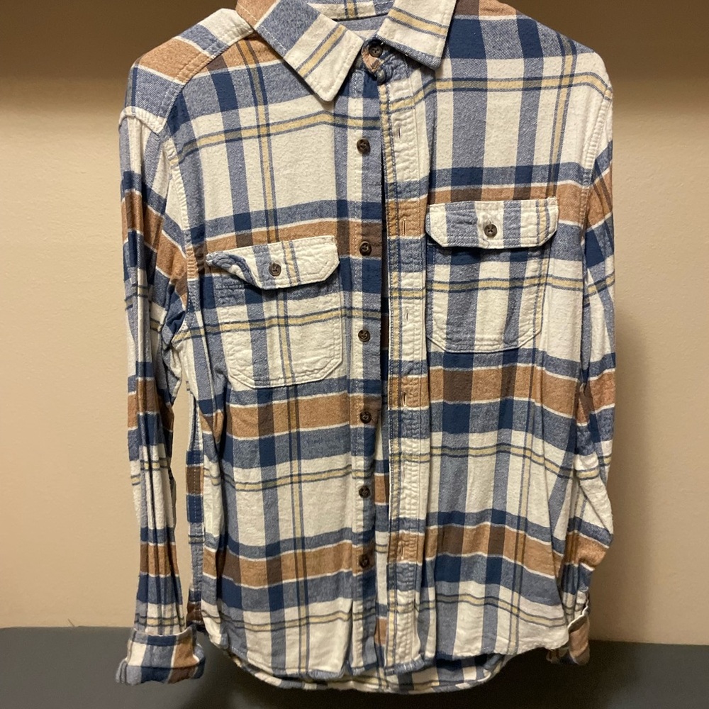 George Blue and Brown Casual Button Down Shirt